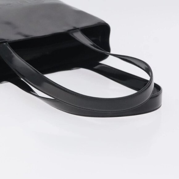 CHANEL Tote Bag Enamel Black Gold CC Auth - Picture 9 of 16